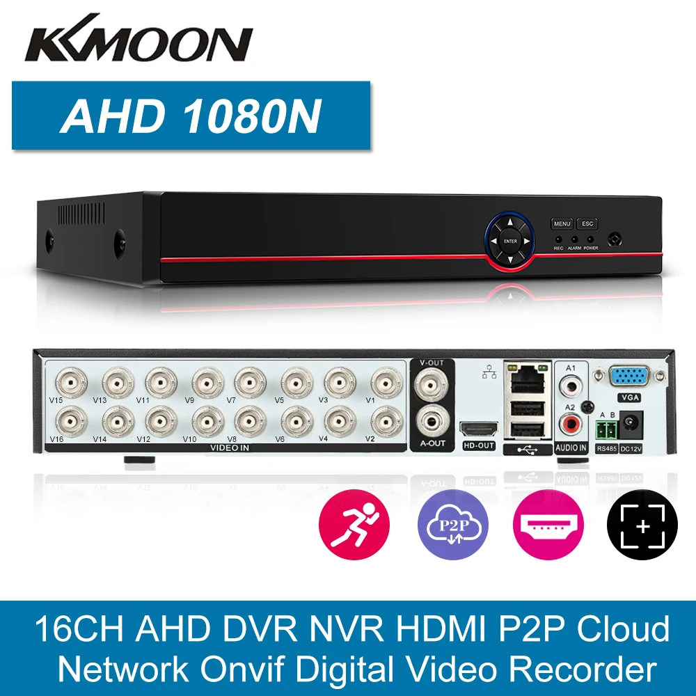 CVI TVI NVR HVR AHD 5-в-1 DVR 16CH рекордер наружного наблюдения 1080P Гибридный ONVIF цифрового видео Регистраторы P2P подключением к телефону мониторинга