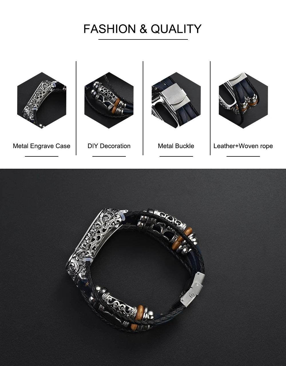UEBN кожаный Ретро ремешок для часов для xiaomi miband 4 с металлической рельефной каймой браслет DIY браслет для miband 3 умный Браслет