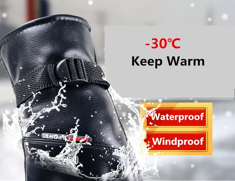 Longkeperer мужские водонепроницаемые перчатки, зимние спортивные перчатки для велоспорта, теплые перчатки из искусственной кожи