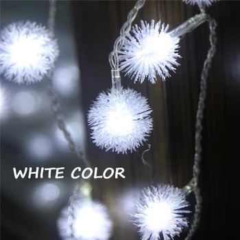 

2020 Special Christmas Decoration Garland Holiday Lights Hairy Ball Dandelion LED Fairy String Light For Home Indoor Lighting