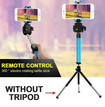 

Bluetooth Wireless Selfie Stick Handheld Extendable Monopod with Mirror for iPhone 6 Samsung Remote Control 360 Degree Rotation
