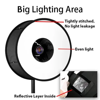 

Portable Camera Round Softbox Reflector Foldable for Portrait Product Photography Suit for Most Cameras SP99