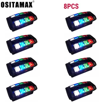 

Mini LED 8X4W RGBW Moving Head Light Spider Beam Stage Lighting Beam Moving Head Light DMX512 Spider for Disco DJ Party Club Bar