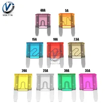 Auto Sicherungen Klinge Typ Sicherung 1,1x1,7 cm 5A 7.5A 10A 15A 20A 25A 30A 35A 40A AMP Für auto Auto Lkw Zink-legierung und Kunststoff(China)