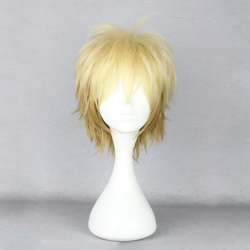 

Noragami Yukine Cosplay Wigs Golden Short Layered Synthetic Hair Noragami Aragoto Halloween Party Costume Wig Perucas