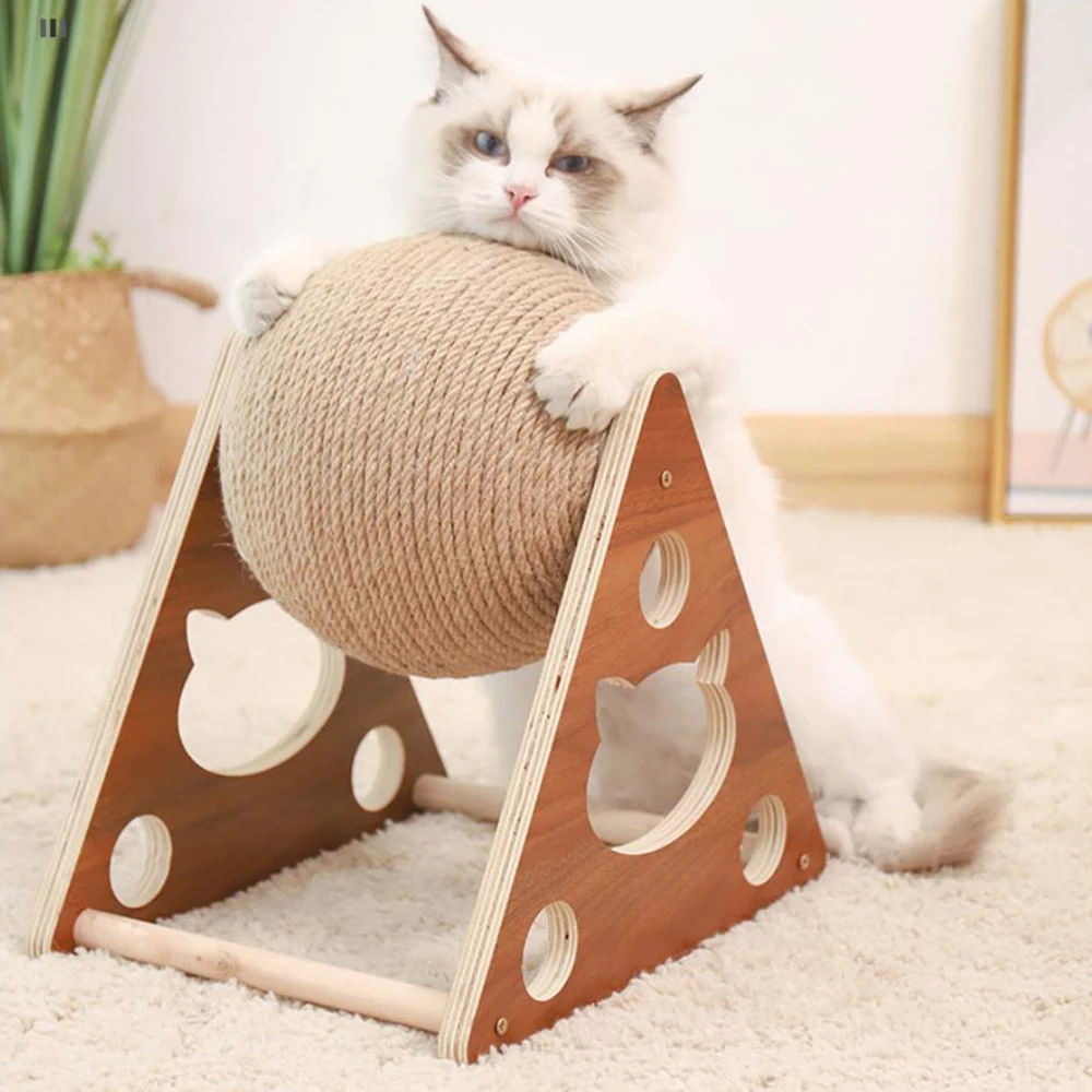 Cat Scratcher Claw Sharpener Wood Scratching Post Wooden Toys for Cats Accessories Cat's Scraper for House Cat Scratcher Claw Sharpener Wood Scratching Post Wooden Toys for Cats Accessories Cat's Scraper for House