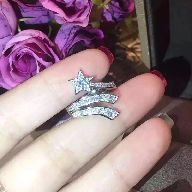 Серебряное кольцо для женщин вечерние ювелирные изделия из чистого серебра 925 пробы розовые Самоцветы циркониевый камень cz обручальное кольцо
