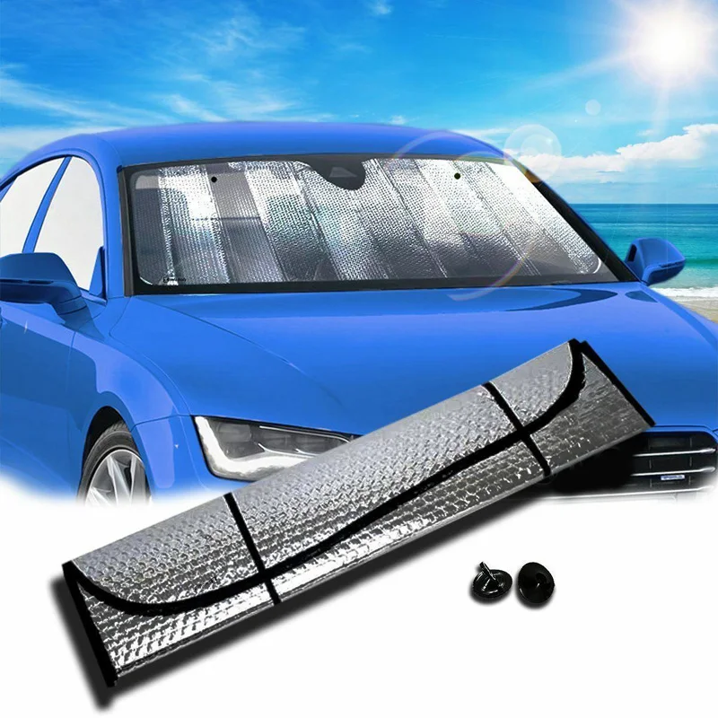 

Car Sun Shade Cover Windscreens Aluminum Foil Sunscreen Heat Insulation Foldable Windshields Sunshades