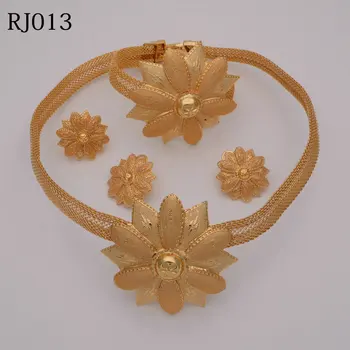 

Luxury Dubai Gold Jewelry Sets Bridal Gift Wedding Necklace Indian Jewelry Set Fashion Jewellery Earrings Women