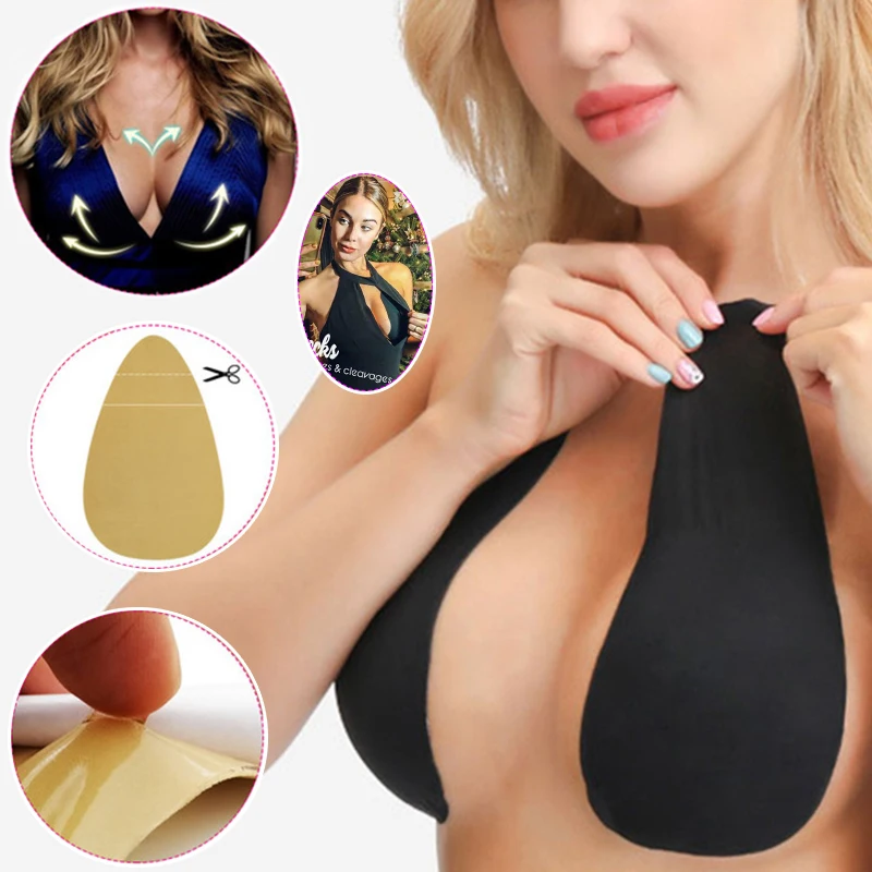 

Strapless Bra Intimates Accessories Women Silicon Nipple Cover Magic Instant Lift Up Bra Breast Petal Invisible Push Up Bra Tape