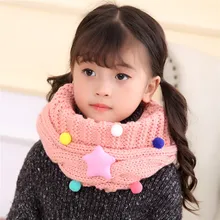Вязаный шерстяной шарф для девочек и мальчиков, кольца, детский слюнявчик, зимние теплые шарфы, детская одежда с воротником, аксессуары