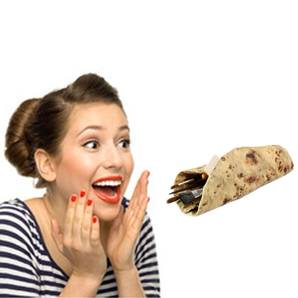 Новая сумка для хранения Burrito, сумка для коллекции косметики, Забавный чехол для карандашей Burrito Tortilla, ручка, сумка для школьных принадлежностей, полезная Gi