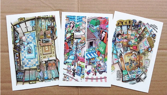 3 шт прогулка в токию записываемая Классическая винтажная художественная