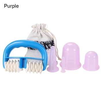 

6pcs/Set Silicone Massage Cups Set Anti Cellulite Vacuum Cups with Massage Roller for Full Body Face Back Massage MSU88