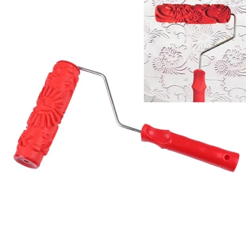 

DIY Wall Paint Flower With Handle Embossed Wood Paint Rollers Home Improvement Paint Tool Paint Rollers A
