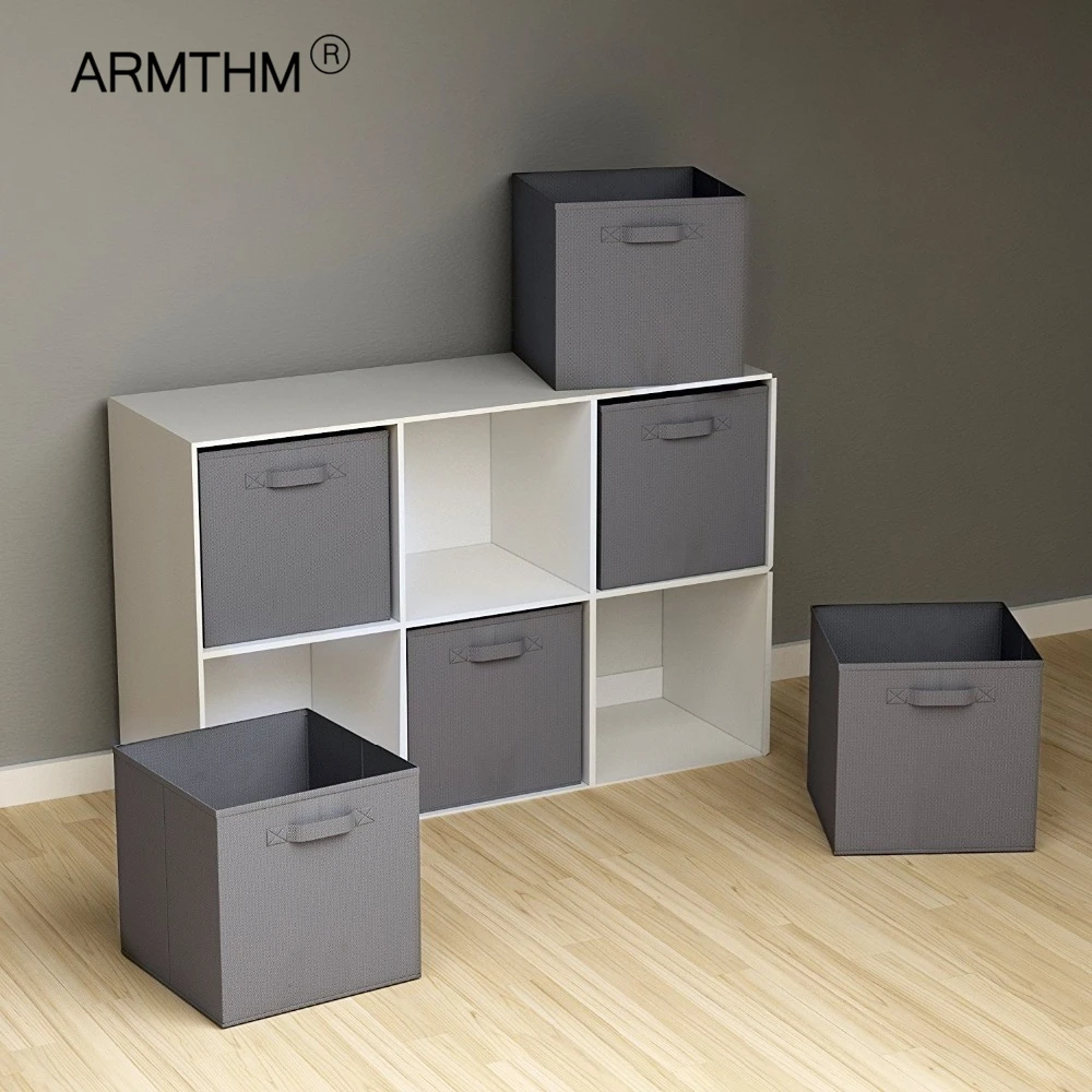 ARMTHM Folding Non-Woven Fabric Storage Box Clothes Cubes Bins Organizer Toy Kid Storage Bins Offices For Home Organization