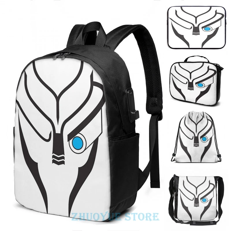Забавный графический принт Mass Effect Garrus (черный) рюкзак с USB зарядкой для мужчин и