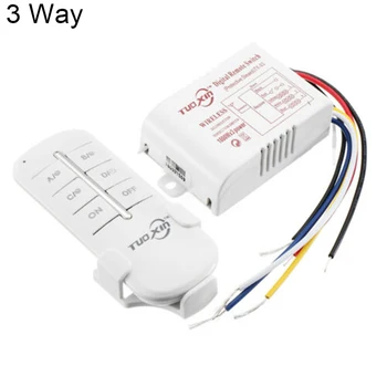

ABS Socket switch 1-3 Way Smart Remote Control Controller Lamp Digital Wireless