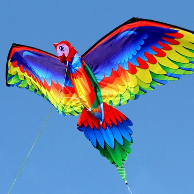 Kids Realistic Big 3D Parrot Kite Children Flying Game Outdoor Sport Playing Toy Garden Cloth Fun Toys Gift with 100m Line 4