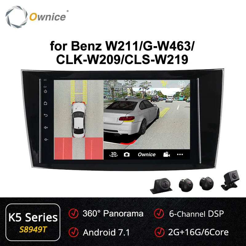 Ownice k3 k5 k6 Android 9,0 4G DSP автомобильный gps-плеер для 2001 2002-2010 Mercedes Benz E-Class W211/CLS W219/CLK W209/g-класс W463 - Цвет: S8949 K5