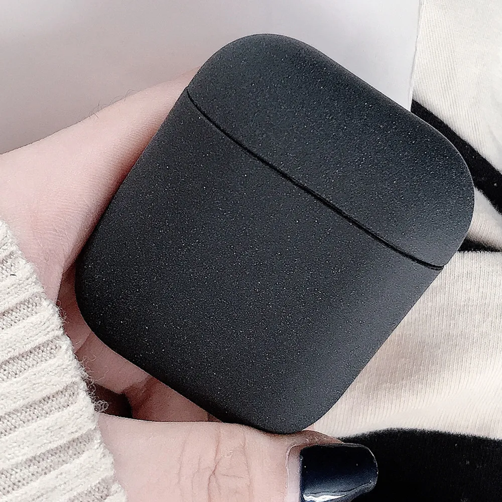 Новые милые беспроводные bluetooth наушники чехол для Apple Air Pods противоударный песчаник простой защитный ПК чехол для Apple Airpods 2