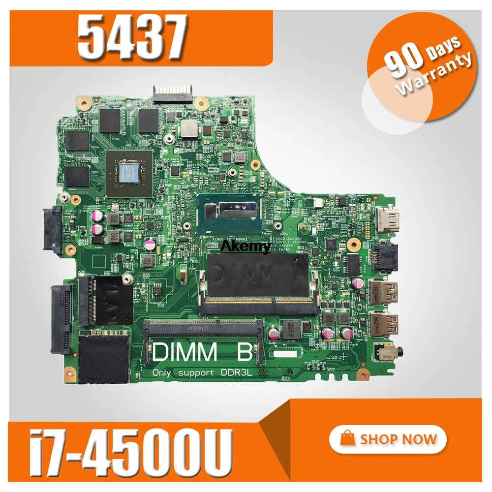 12307-2 ПРБ VKJ89 REV: A00 для DELL 5437 3437 ноутбук материнская плата Процессор i7 4500U GT750M 2G DDR3 тесты работы