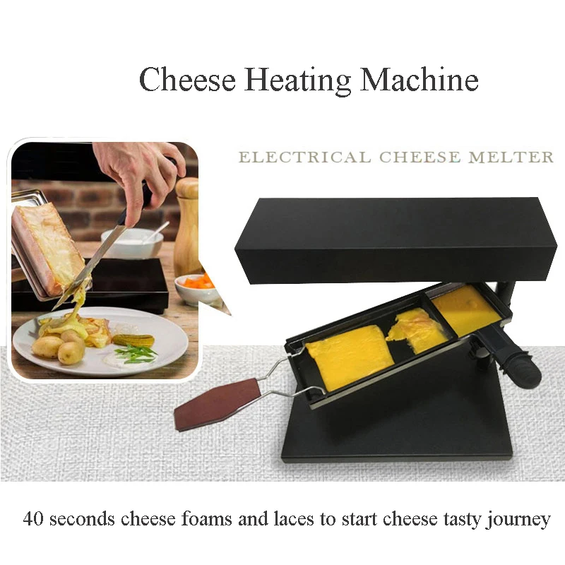 Наклонная раклетка машина расплава прибор для натирания сыра Электрический сыра раклетка мелтер терка для сыра нагреватель антипригарный кухонный прибор