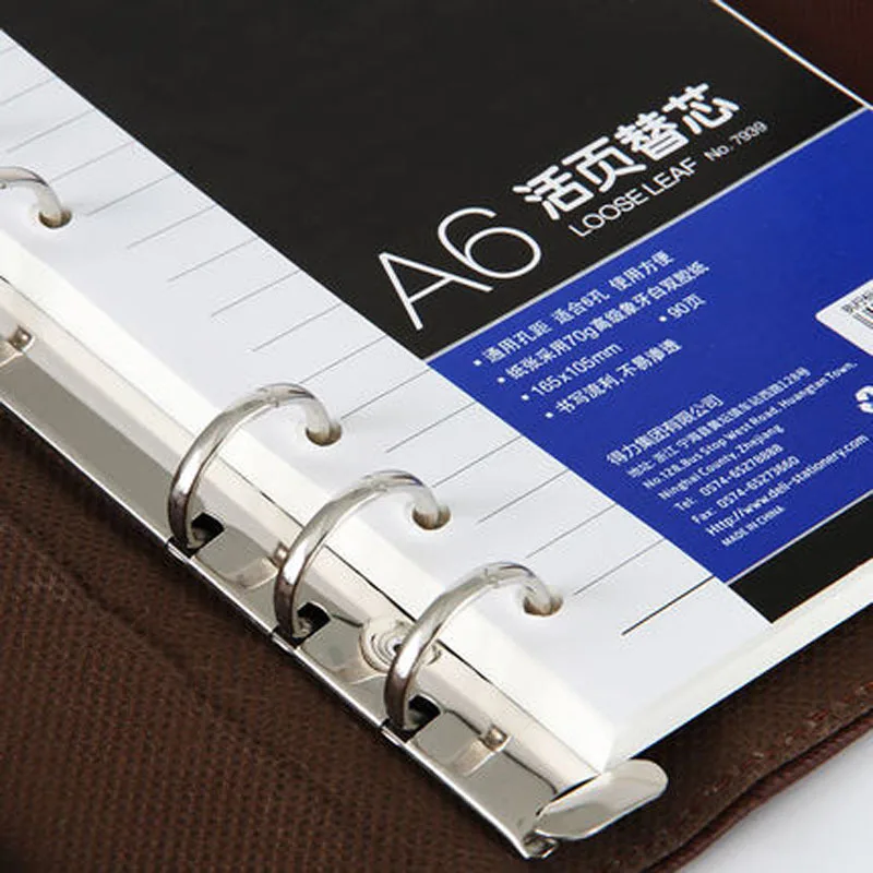 

Deli 3152-Style Leather Notebook Leaflet Thick Manual Business Notebook Stationery Office for Work Little Book