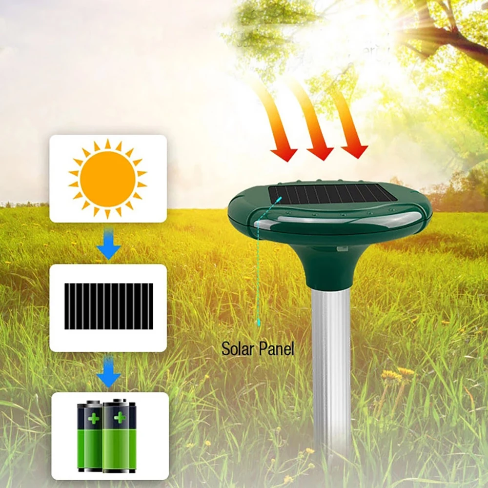 Solar Mole Serpenti Voles Roditori Repeller Outdoor Ultrasuoni Impermeabile Anti Ratti Mouse Snake Repellent Yard Garden