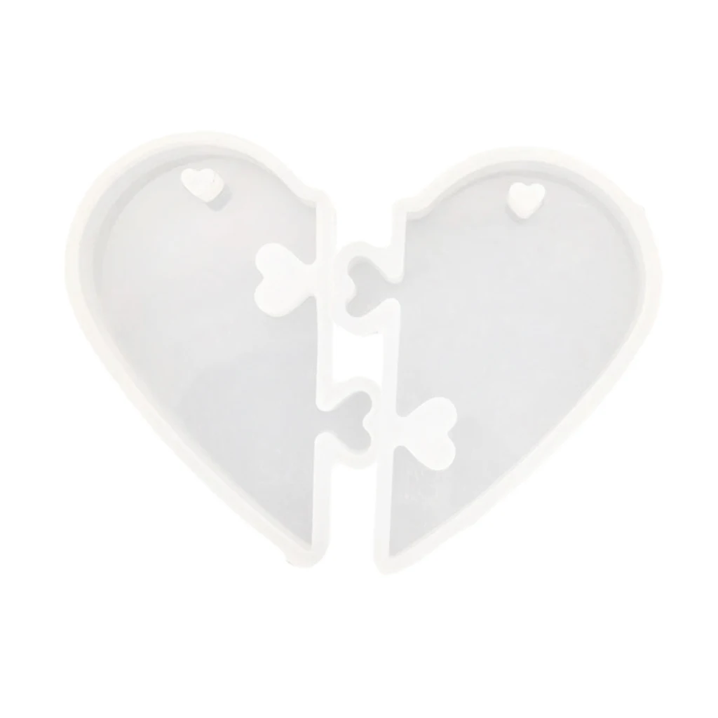 Jewelry Beading Casting Mold, DIY Handmade Silicone Mold, Clear Puzzle Heart Mold For Resin, UV Gel, Crystal, Heart Shape Gift