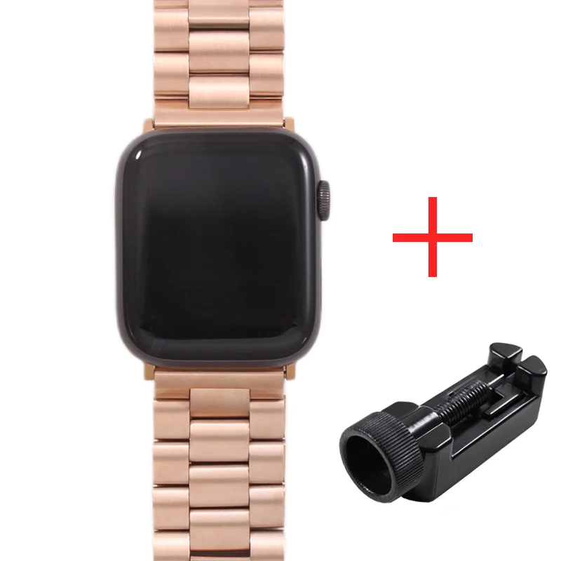 Ремешок для наручных часов Apple Watch, для детей 4, 5, 42 мм, 38 мм, версия 1/2/3 11 цветов металлический Нержавеющая сталь Ремешок Браслет ремешок для наручных часов iWatch серии 4 44 мм 40 мм - Цвет ремешка: 10MJ with tools