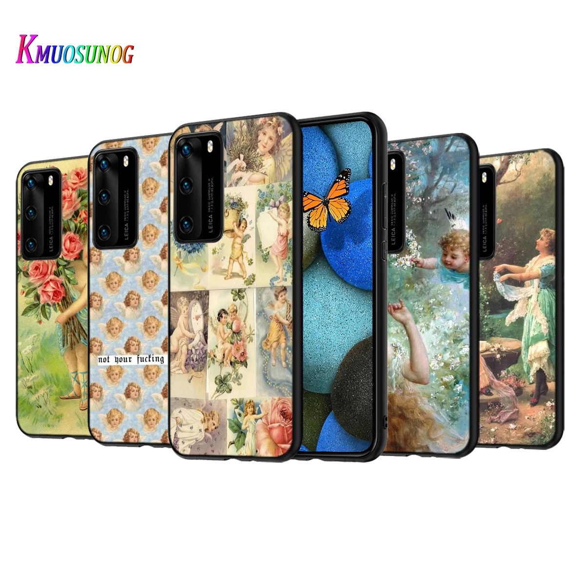Силиконовый чехол с ангелом Купидоном в стиле ретро для Huawei P50 P40 P30 P20 Pro P10 P9 F8 Lite E