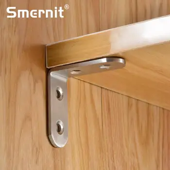 

2pcs Stainless Steel Shelf Brackets L Shape Thickened Corner Brackets Right Angle Bracket for Furniture Fittings Hardware