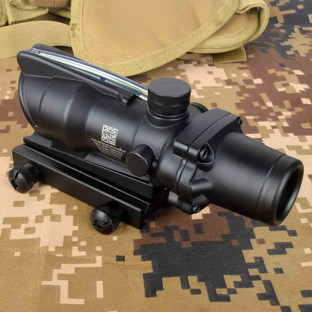 Hunting 4X32 ACOG Real Fiber Scope BDC Chevron Horseshoe Reticle Tactical Optical Sights for cal.223.308