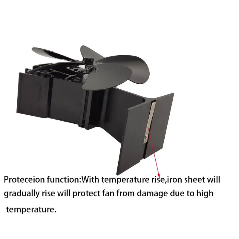 5 лопастей Тепловая печь камин экологичный черный вентилятор гладкая сгущенная энергосберегающая деревянная горелка вентилятор печи