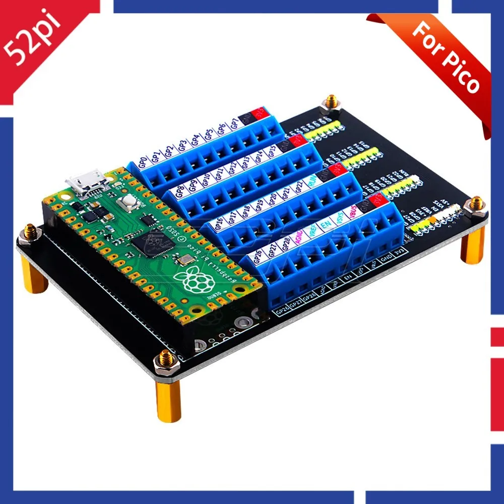 Raspberry Pi Pico Expansion Board 5V M2.5 40pin Led Out GPIO Screw