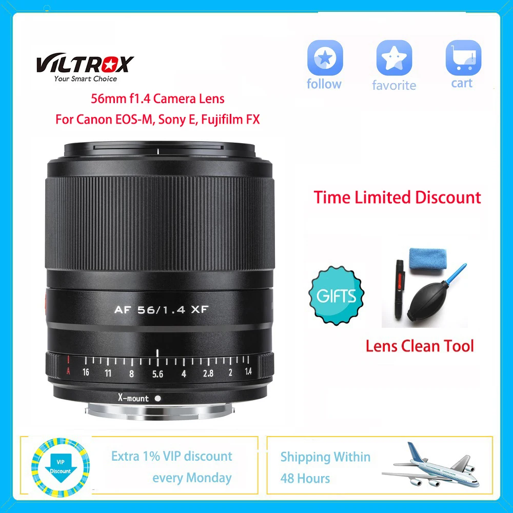 Viltrox 56 мм F1.4 DSLR Камера объектив с широкой диафрагмой и STM автофокусом для