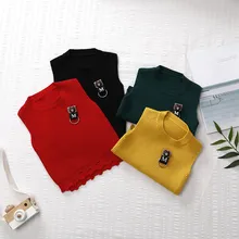 Стиль, осенний свитер, жилет для младенцев, Детский жилет в Корейском стиле, вязаная отделка