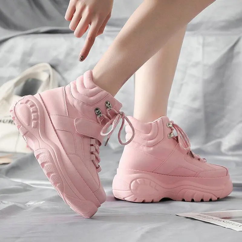 Autumn new Hot Women's Shoes Korean Lace-up casual shoes Women Thick Bottom Running Shoes Women Sneakers C34-27