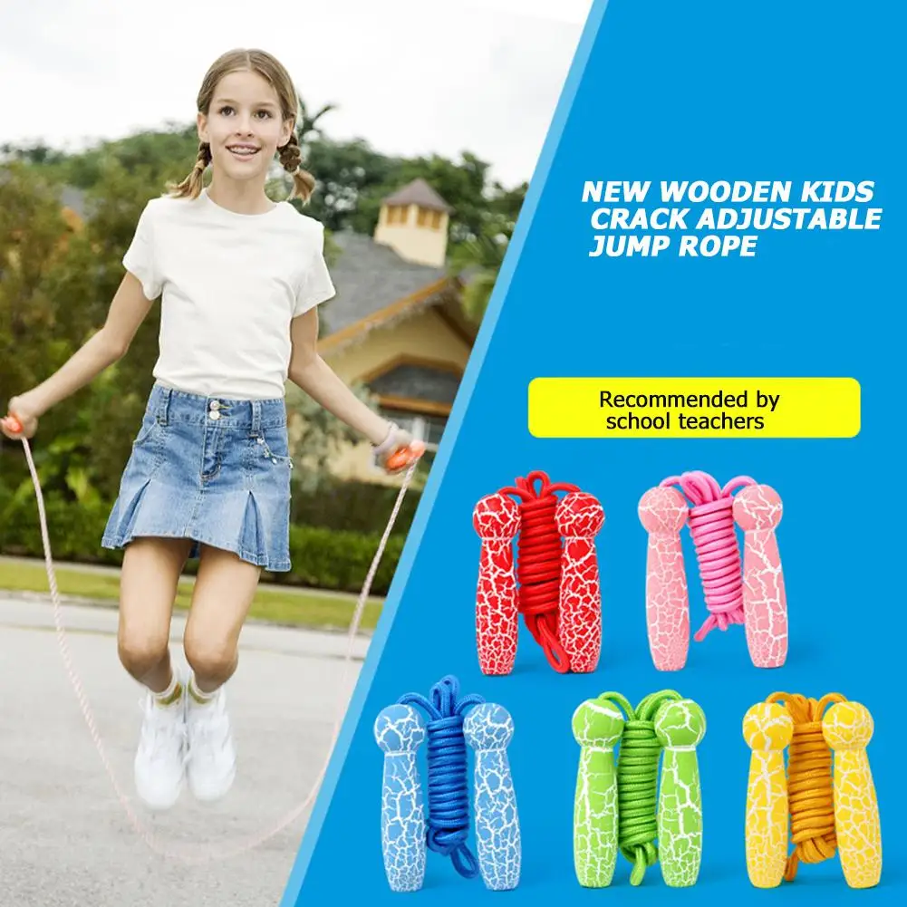 Скакалка для фитнеса детская скакалка с деревянной ручкой регулируемая