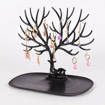 

New Plastic Antler Shaped Jewelry Box Organizer Ring Necklace Display Rack Holder Creative Cosmetic Organizer DOD886