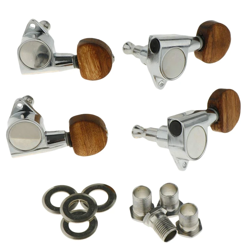 

4Pcs/Pack Closed Ukulele String Tuning Pegs Hawaiian Guitar Machine Heads Tuners Acacia Knobs Luthier Tools