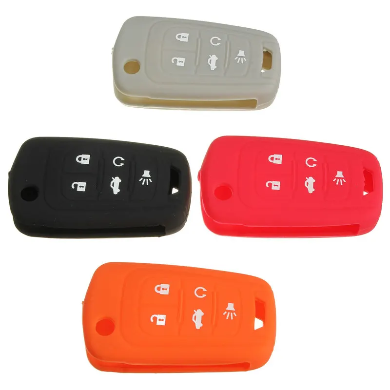 5 Buttons Silicone Car Remote Key Fob Shell Cover Case For Chevrolet for Cruze Camaro Equinox Impala Malibu Holder Protector