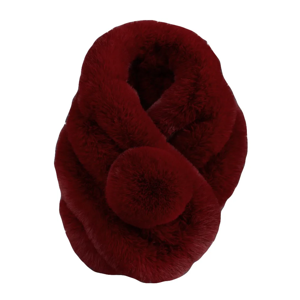 Женский зимний теплый шарф, модный сексуальный Повседневный Шарф, утолщенный мех, искусственный мех, трава, шарфы для девушек, повседневные, вечерние, теплые, уютные - Цвет: Красный