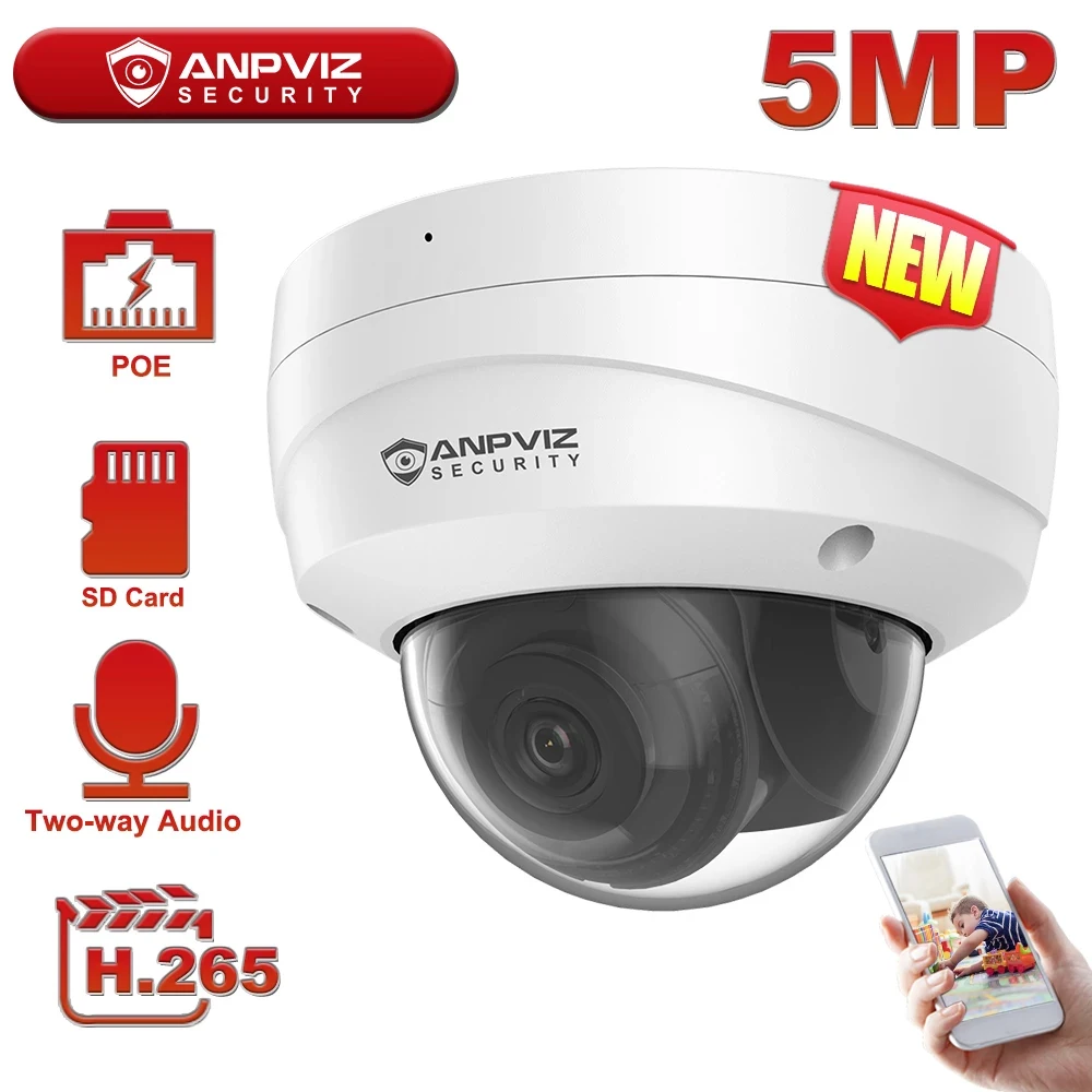 IP-камера видеонаблюдения Anpviz 5 Мп IP67 до 256 ГБ | Безопасность и защита