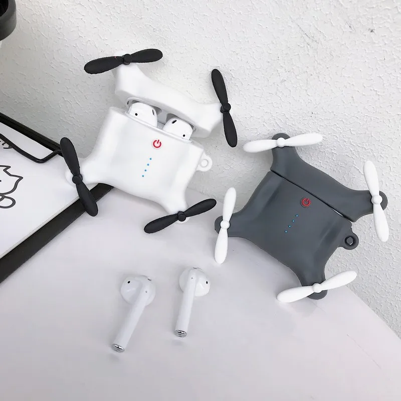 Fashion Cartoon UAV Model Silicone Case For Apple Airpods 1 2 3 Cute 3D Wireless Bluetooth Headphone Earpods Coque | Электроника