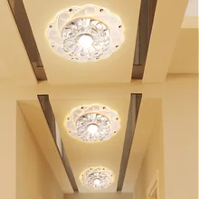 Современный минималистичный хрустальный светильник, светодиодный светильник для коридора, круглые входные огни, лампы для прихожей, гостиной, потолочный светильник