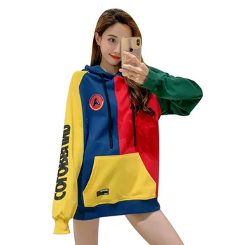 

Autumn Hoodies Women Sweatshirt Patchwork Fashionable Korean Kpop Harajuku Oversized Hoodie Adventure Time Aesthetic Streetwear