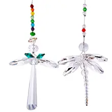 H& D окно Стрекоза Ангел кулон кристалл Suncatcher фэншуй Радуга производитель коллекция для украшения дома и сада, упаковка из 2