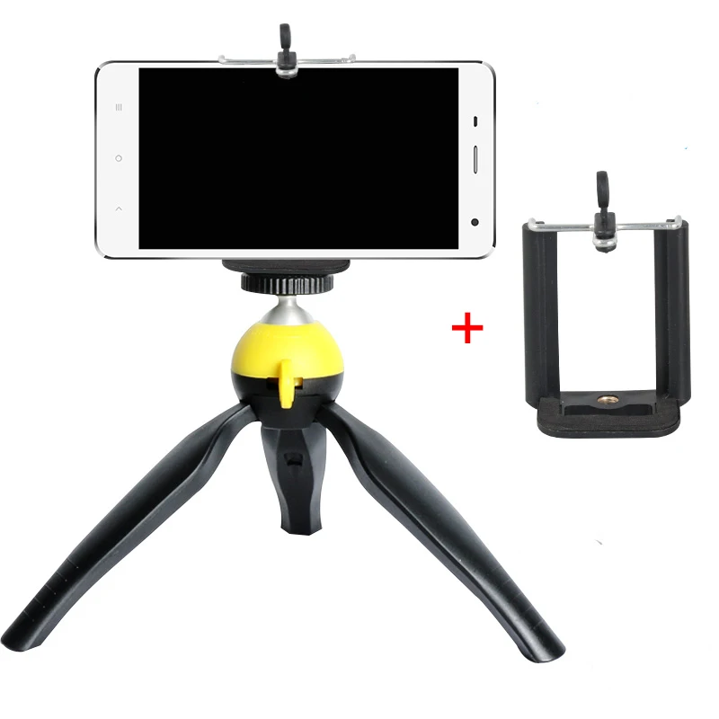 Портативный мини-штатив Настольный легкий поддерживающий штатив с зажимом для телефона для смартфона Dslr камеры для наблюдения за видео фотографией - Цвет: yellow 1